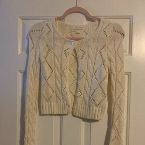 AEROPOSTALE, CABLE KNIT, CREAM, BUTTON FRONT CARDIGAN, XS